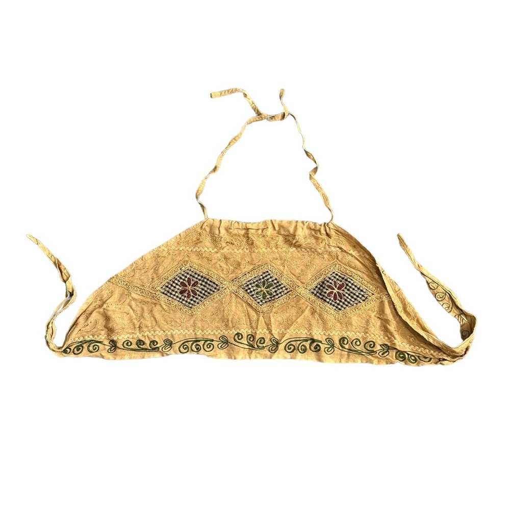 Embroidered Crop Top Wrap Skirt Set Mustard Boho … - image 6